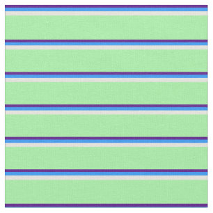 Indigo, Blue, Beige, and Green Pattern Fabric