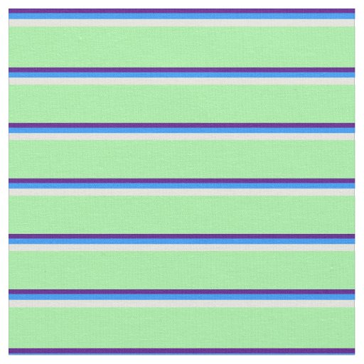 Indigo, Blue, Beige, and Green Pattern Fabric