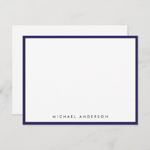 Indigo Blue Classic Border Correspondence     Note Card