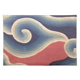 Indigo Blue Coral Japanese Wave Placemat
