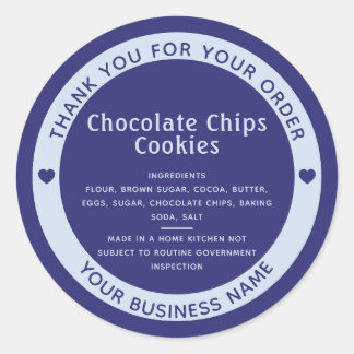 Indigo Blue Cottage Law Ingredient Baker Sticker