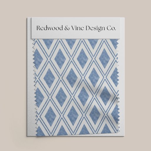 Indigo Blue Diamond Pattern Fabric