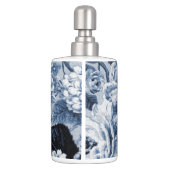 Indigo Blue Floral Toile No.1 Bathroom Set (Back)