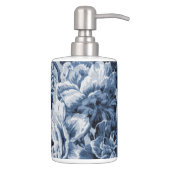 Indigo Blue Floral Toile No.1 Bathroom Set (Right)