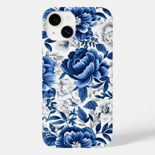 Indigo Blue Flowers Case_Mate iPhone 14 Case