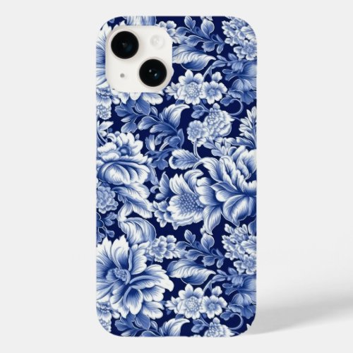 Indigo Blue Flowers Case_Mate iPhone 14 Case