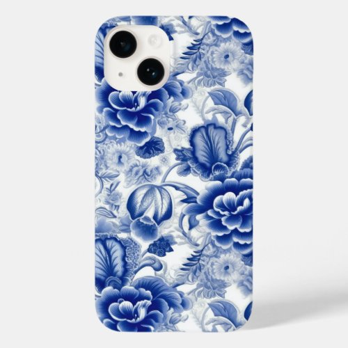 Indigo Blue Flowers Case_Mate iPhone 14 Case