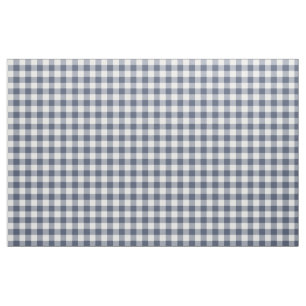 Indigo Blue Gingham Pattern Fabric