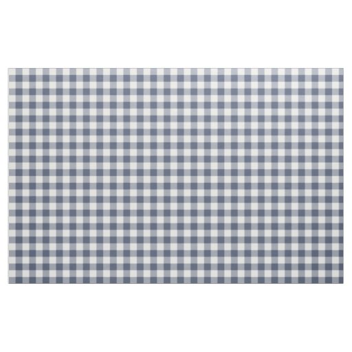 Indigo Blue Gingham Pattern Fabric