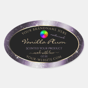 Indigo Blue Glitter Frame Product Label with Logo