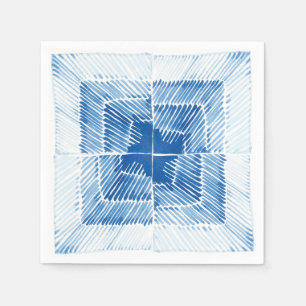 Indigo blue Japanese Shibori tie dye pattern Napkins