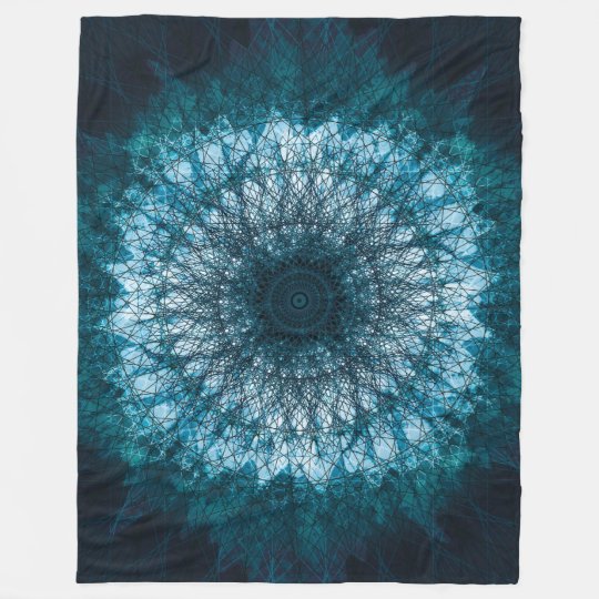 Indigo Blue Mandala Fleece Blanket