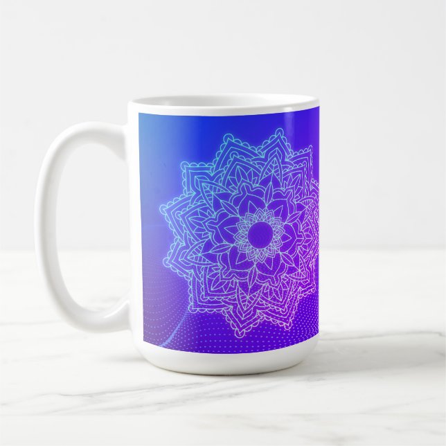 Indigo blue mandala mug (Left)