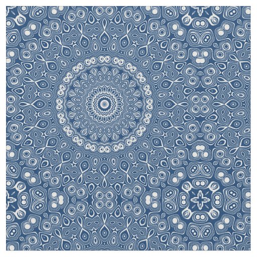 Indigo Blue Mandala Pattern Fabric