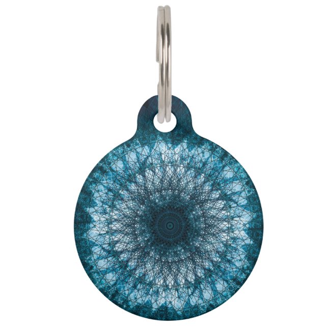 Indigo Blue Mandala Pet ID Tag (Front)