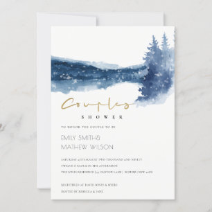 INDIGO BLUE MOUNTAIN LAKE COUPLES SHOWER INVITE