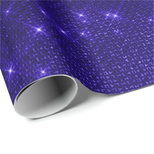 Indigo Blue Navy Glitter Sequins Sparkly Cobalt Wrapping Paper