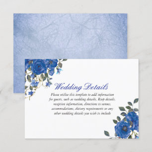 Indigo Blue Navy Midnight wedding reception detail Invitation