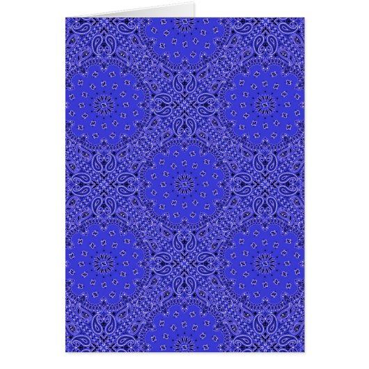 Indigo Blue Paisley Western Bandana Scarf Print (Front)