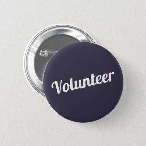 Indigo Blue Pin_back Volunteer Buttons