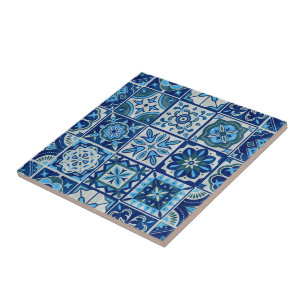 Indigo Blue Portuguese Azulejo Lisbon Decorative Ceramic Tile