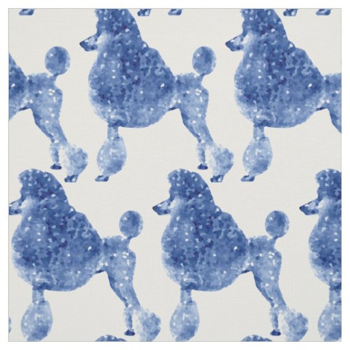 Indigo Blue Posh Poodle Fabric