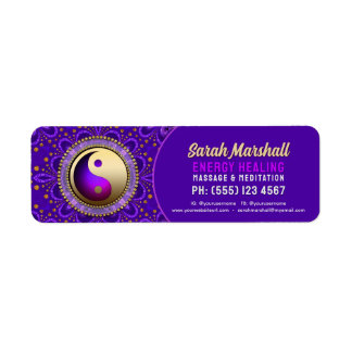 Indigo Blue Purple Gold Angelic Energy Healing Label