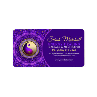 Indigo Blue Purple Magic Mandala Healing Label