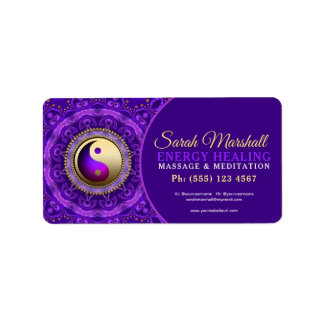 Indigo Blue Purple Magic Mandala Healing Label
