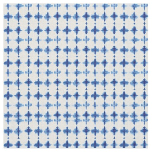Indigo Blue Shibori Tie Dye Abstract Fabric