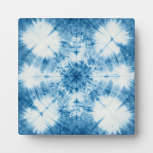 Indigo Blue Shibori Tie Dye Pattern Plaque