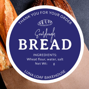 Indigo Blue Simple Bakery Sourdough Bread Sticker