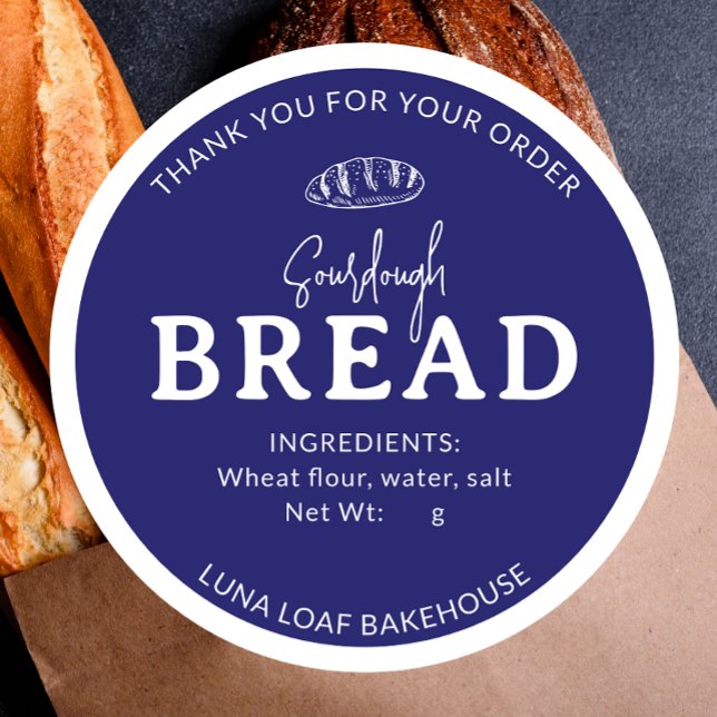 Indigo Blue Simple Bakery Sourdough Bread Sticker (Creator Uploaded)