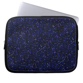 Indigo Blue Starry Midnight Glitter Laptop Sleeve