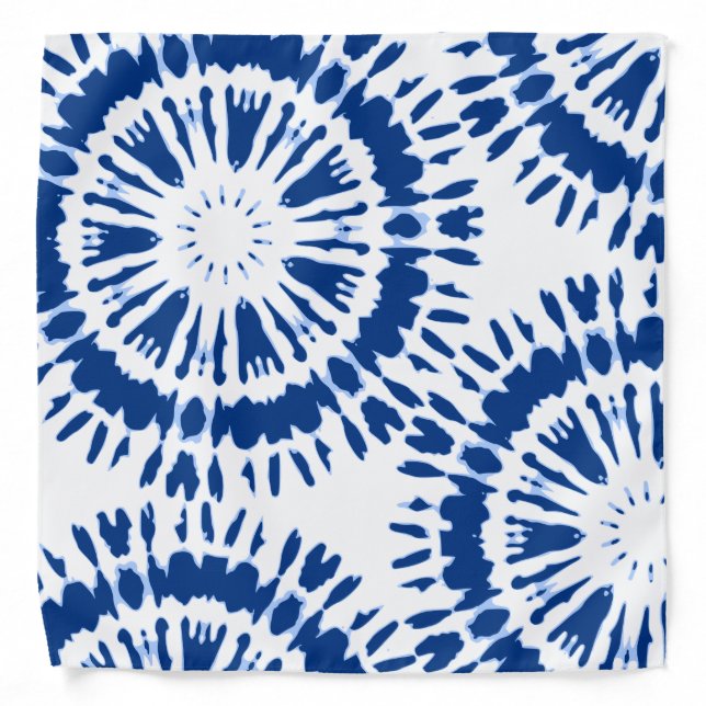 Indigo Blue Tie Dye Bandana (Front)