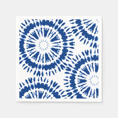 Indigo Blue Tie Dye Paper Napkins