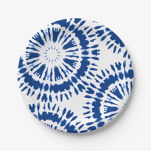 Indigo Blue Tie Dye Paper Plates