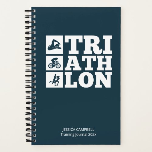 Indigo Blue  Triathlon Training Log  Motivation Notebook