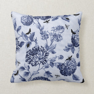 Blue Toile Pillows Decorative Throw Pillows Zazzle