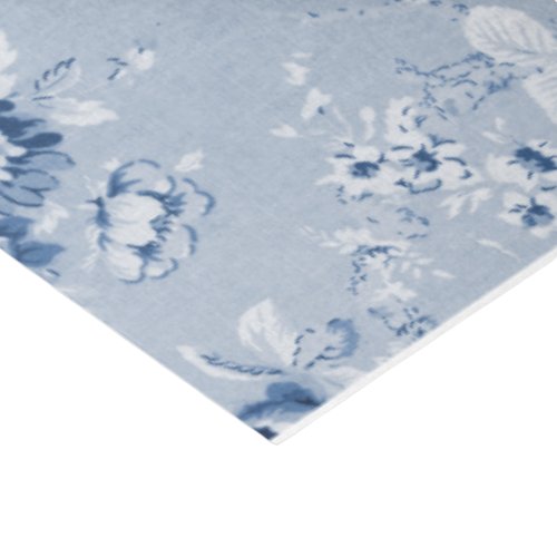 Indigo Blue Vintage Floral Toile No4 Tissue Paper