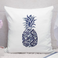 indigo blue watercolor pineapple