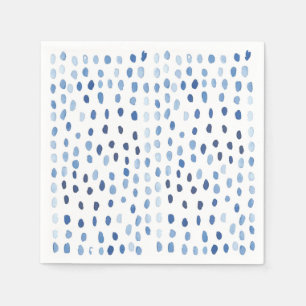 Indigo blue watercolor small polka dots pattern napkins