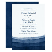 Indigo Blue Watercolor Wedding Invitations