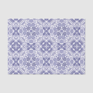 Indigo Blue White Floral Lace Tissue Paper
