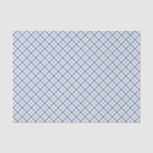 Indigo Blue, White Preppy Checks Tissue Paper