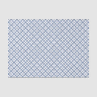 Indigo Blue, White Preppy Checks Tissue Paper