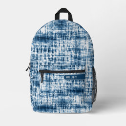 Indigo Blue &amp; White Shibori Pattern Cool Teens Printed Backpack