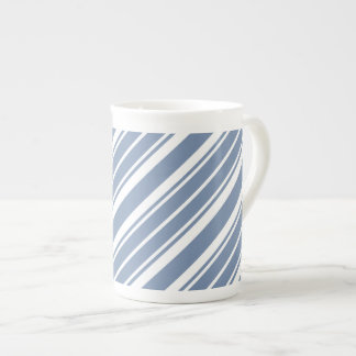 Indigo Blue, White Ticking Stripes Bone China Mug
