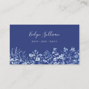Indigo blue wildflowers business card
