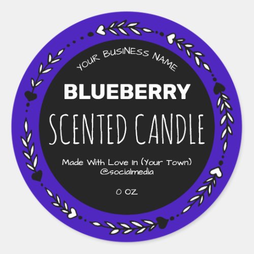 Indigo Blueberry Scented Product Labels